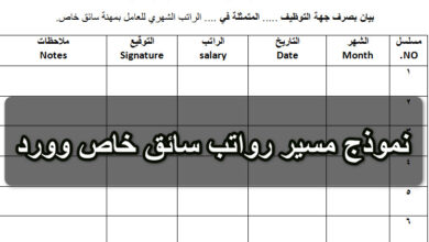 نموذج مسير رواتب سائق خاص وورد