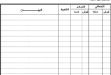 نموذج فاتورة مبيعات