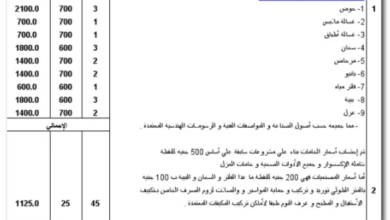 نموذج مقايسة تشطيب شقة