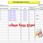 نموذج يومية مبيعات